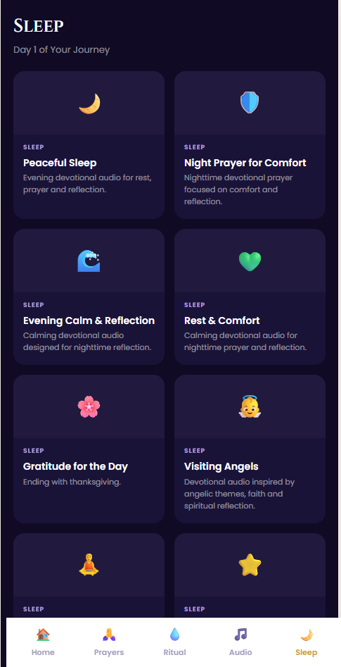 Devotional audio and evening content